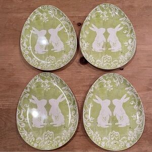The Prairie Rachel Ashwell set of 4 pastel bunny plates cottagecore Shabby Chic